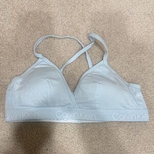 Calvin Klein Soft Blue Cross-Back Bralette